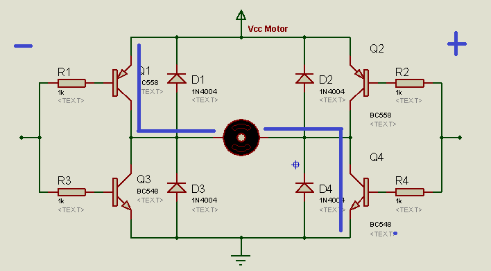 Sentido Ponte H transistor